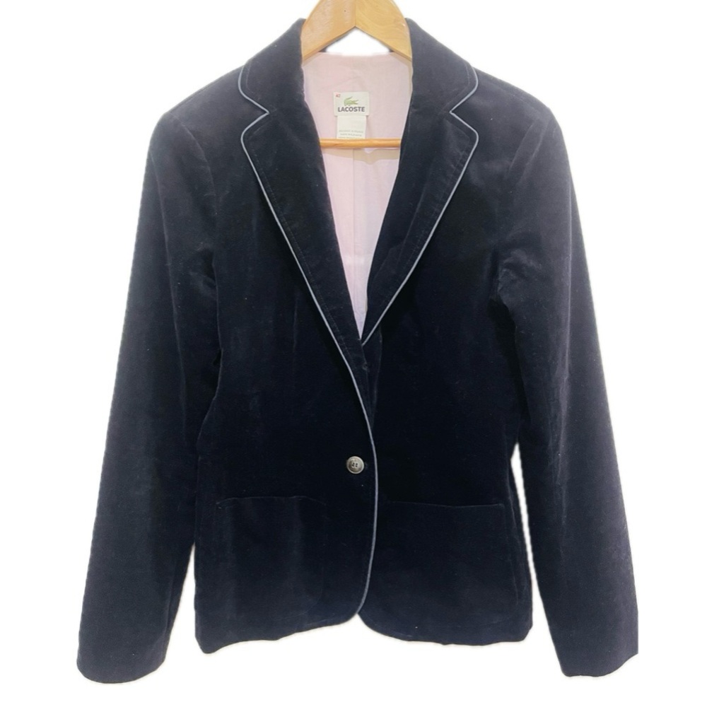Izod Lacoste Women's Black Velvet Jacket with Trim
